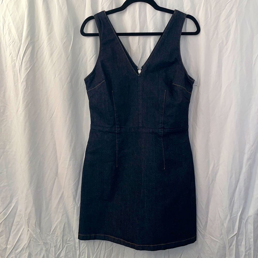 US 8 TopShop Denim Dress with Zipper Detail